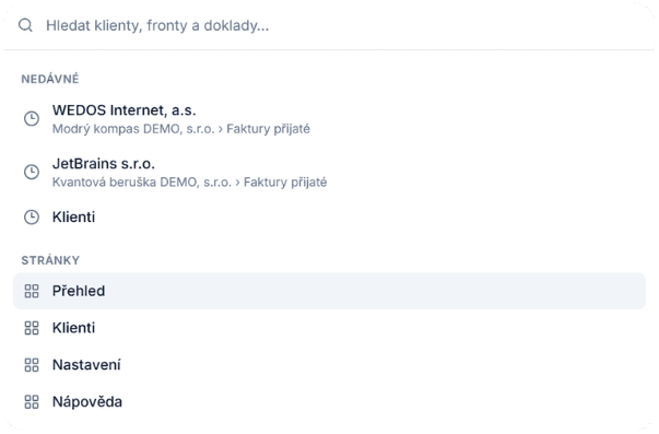 Ukázka archivu se všemi doklady na jednom místě